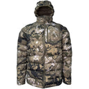 Camo puffy jacket front caza OV full zip hooded